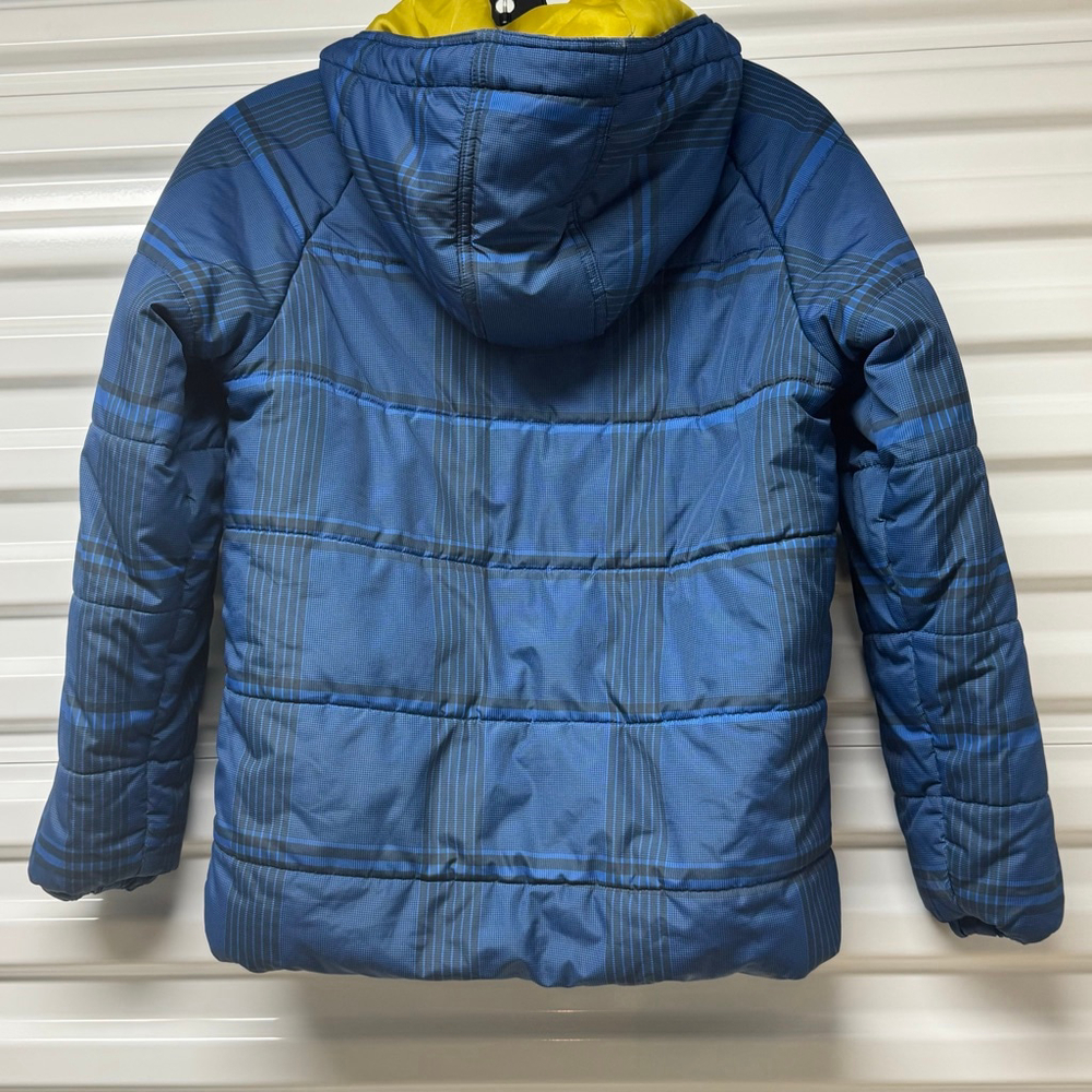 Eddie Bauer Kids Blue Plaid Hooded Puffer Jacket Insulated Winter Coat Size M - Picture 6 of 10